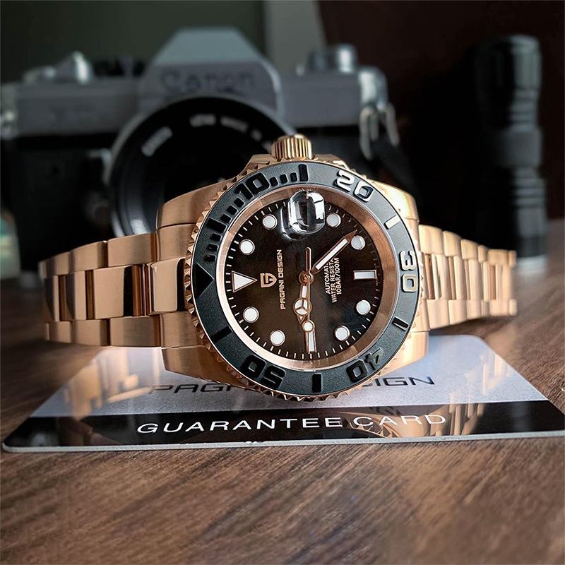 PAGANI DESIGN Pagani Convex Ceramic Ring Fully Automatic Men's Mechanical Watch Plastic 100m Water Resistant Stainless Steel