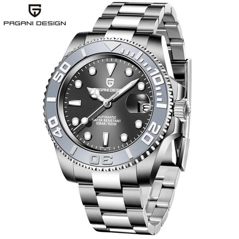 PAGANI DESIGN Pagani Convex Ceramic Ring Fully Automatic Men's Mechanical Watch Plastic 100m Water Resistant Stainless Steel