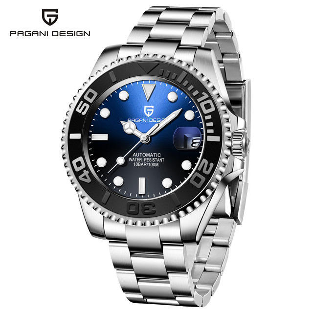 PAGANI DESIGN Pagani Convex Ceramic Ring Fully Automatic Men's Mechanical Watch Plastic 100m Water Resistant Stainless Steel